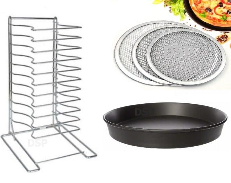 Stainless Steel Pizza Pan Rack 11 Slot Shelf Stacking Size12x12inch